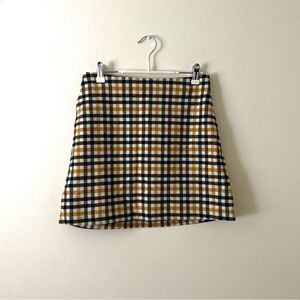 Aritzia Wilfred Plaid Checkered Skirt - Black, White, Yellow